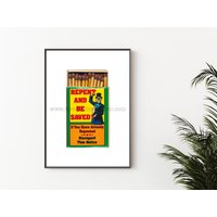 Repent & Be Saved - Lustiges Vintage Streichholzbriefchen Druck Ungerahmte Wand Kunst Wort Art Zeichen Humor, Witz Geschenk von KevinKlimaPhoto3