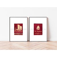 Washington Dc Kunst, 2Er Set Vintage Streichholzbriefchen Drucke, The Mayflower Hotel - Modern Minimalist Wall Art Print But Washington Dc Kunst, 2Er Set Vintage Streichholzbriefchen Drucke, The Mayflower Hotel - Modern Minimalist Wall Art Print But von KevinKlimaPhoto3