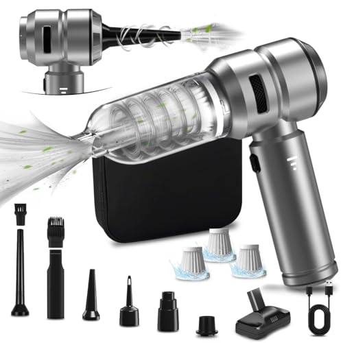 Kevsuvqin 4-IN-1 Handstaubsauger Akku, 21KPA Handstaubsauger Stark mit bürstenlosemMotor, 3 Stufen Einstellbar, Mini handstaubsauger Kabellos, Druckluftspray Elektrische Staubgebläse für Auto, Office von Kevsuvqin