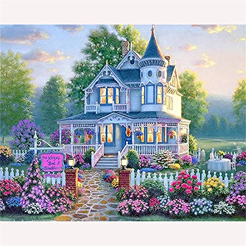 DIY 5D Diamond Painting Set Full Diamant Painting Bilder Malen nach Zahlen,Crystal Strass Stickerei Kreuzstich Mosaik Gemälde Kunsthandwerk für Home Wand Dekoration Schönes Schloss Round drill 40x60cm von Kewier