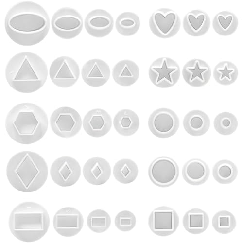 35 Stück Auswerfer Stempel Fondant, Fondant Ausstechformen, Fondant Plunger Cutters Set, Quadratisch Oval Kreisförmig Polygon Ausstechformen, Geometrische Formen Zubehör Set für Diy Torten Deko von Kewmayer