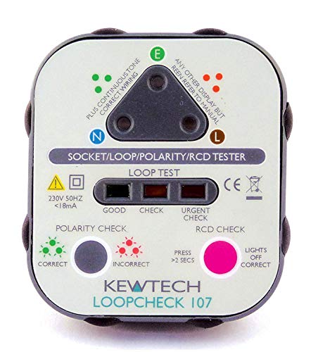 Kewtech Loopcheck 107 LOOPCHECK107 Netzsteckdosentester mit Loop-Check, grau, ohne Größe von Kewtech