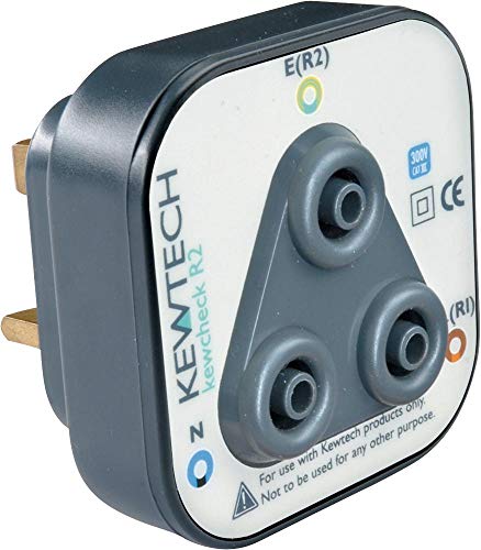 Kewtech kewcheck R2 – Sockel Ring Mains Test Adapter, für Isolierung/Kontinuität und Multifunktions-Tester mit 4 Millimeter Stecker von Kewtech