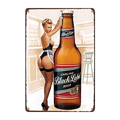 Kexle Vintage Custom Metallschilder 20,3 x 30,5 cm – Carling Black Label Beer Chic Kunst Wand Dekoration Haus Hof Schilder Bar Hotel Cafe Pub Restaurant von Kexle