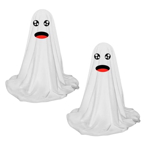 2 Stück Geister-Dekoration, LED, Halloween, mit Lichterkette, gruselige Figuren für Haus, Bar, Party, Kamin von Kexpery