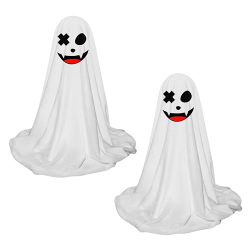 2 Stück Geister-Dekoration, LED, Halloween, mit Lichterkette, gruselige Figuren für Haus, Bar, Party, Kamin von Kexpery