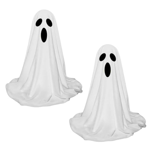 2 Stück Geister-Dekoration, LED, Halloween, mit Lichterkette, gruselige Figuren für Haus, Bar, Party, Kamin von Kexpery