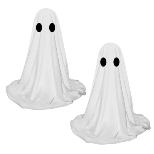 2 Stück Geister-Dekoration, LED, Halloween, mit Lichterkette, gruselige Figuren für Haus, Bar, Party, Kamin von Kexpery