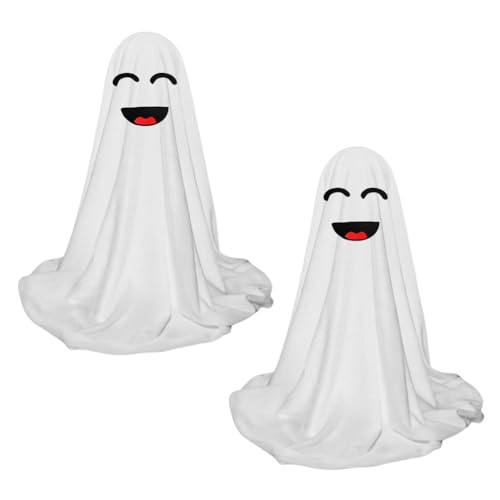 2 Stück Geister-Dekoration, LED, Halloween, mit Lichterkette, gruselige Figuren für Haus, Bar, Party, Kamin von Kexpery