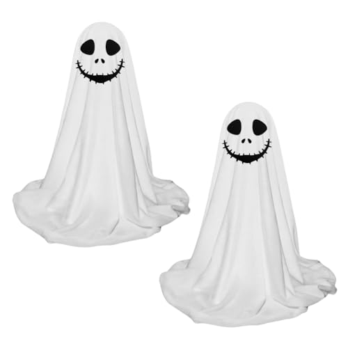 2 Stück Geister-Dekoration, LED, Halloween, mit Lichterkette, gruselige Figuren für Haus, Bar, Party, Kamin von Kexpery