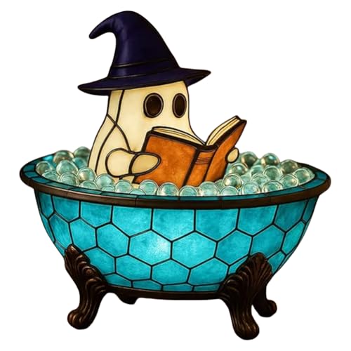 Ghost Bubble Bath Lampe Halloween Geist Nachtlicht LED Effekt Schwimmende Blase Dekoration Halloween von Kexpery