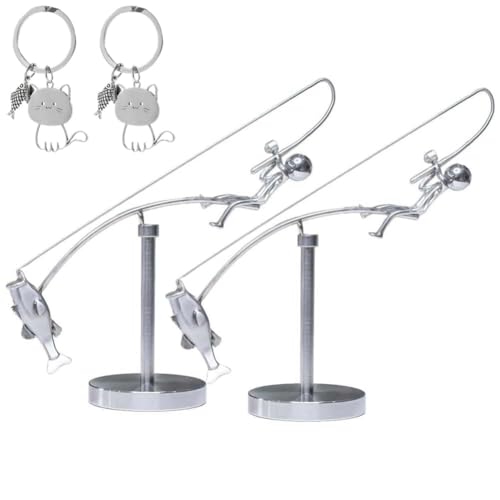 Kexpery 23 x 22 x 3 cm, Schwerkraft, Ornament zum Angeln von Anglern, für das Büro zu Hause (2 Set) von Kexpery