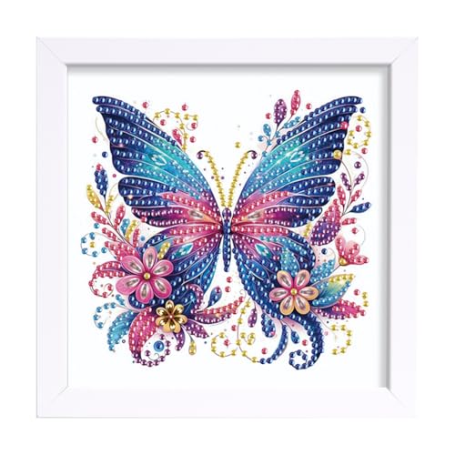 Kexpery 5D-Diamant-Malset, teilweise, Schmetterlingsblume, mit speziellen Perlen, einzigartige Form, DIY, Dekoration für Zuhause von Kexpery