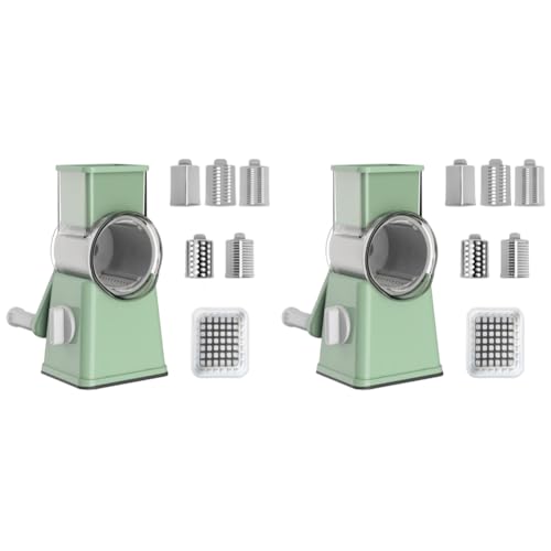 Kexpery 6 -in -1 Rotary -Käse -Reibe mit manueller Schneidemaschine Klinge for Obst- und Käsegemüse von Kexpery