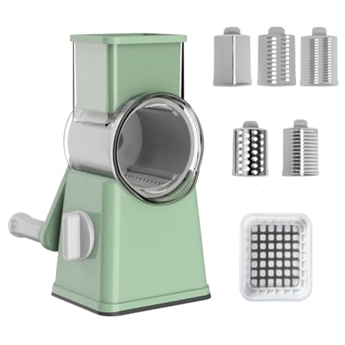 Kexpery 6 -in -1 Rotary -Käse -Reibe mit manueller Schneidemaschine Klinge for Obst- und Käsegemüse von Kexpery