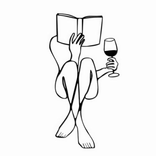 Kexpery Frau beim Lesen eines Buches und Weintrinken, moderne Wanddekoration, zum Aufhängen mit femininer Figur, minimalistisch, für Wohnzimmer, Schlafzimmer, Innen- oder Außenbereich Kexpery Frau beim Lesen eines Buches und Weintrinken, moderne Wanddekoration, zum Aufhängen mit femininer Figur, minimalistisch, für Wohnzimmer, Schlafzimmer, Innen- oder Außenbereich von Kexpery
