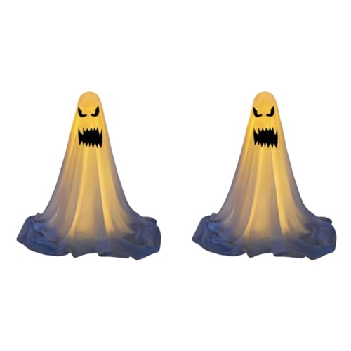 Kexpery Ghost Haven White Stoff mit Halloween -LED -Leuchten verstellbare Dekorationshöhe for Veranda Gartenterrasse verstellbare Outdoor -Dekoration von Kexpery