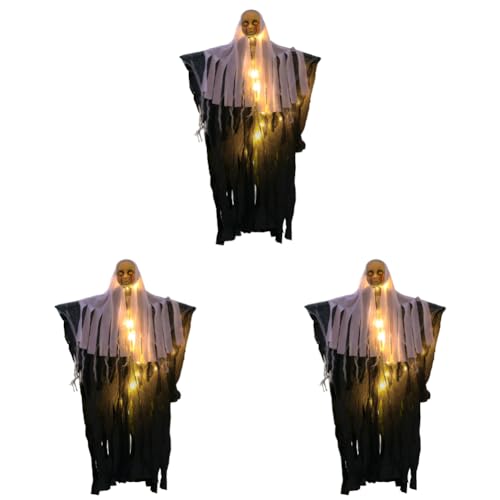 Kexpery Halloween Decoration Skeleton Ghost mit LED -3 -Beleuchtungsmodi for Außenschädel -Atmosphäre von Kexpery