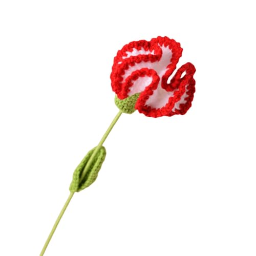 Kexpery Handgefertigte gestrickte Nelken Künstliche Strickblumen Häkeln Handgemachte Nelke Gestrickte Blumen Wolle zum Häkeln Gefälschte Blumen für Hochzeit Dekor Muttertag Jahrestag von Kexpery