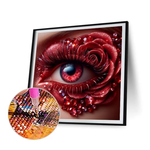 Kexpery Malteset von Nummer 5d Runde Diamanten 30 x 30 cm rosa Auge for die Innenausstattung von Kexpery