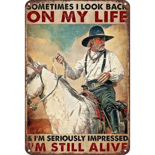 Kexpery Metall Cowboy Rechteckige Zeichenplatte in der Wanddekoration Home Bar 30x40 cm von Kexpery