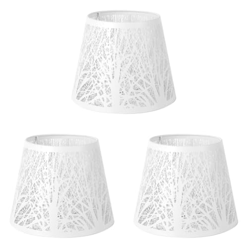 Kexpery Metalllampenschattenwaldmuster Form for Tischlampe und Stehlampe E27 Natürliches Design und Dekoration von Kexpery