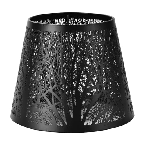 Kexpery Metalllampenschattenwaldmuster Form for Tischlampe und Stehlampe E27 Natürliches Design und Dekoration von Kexpery