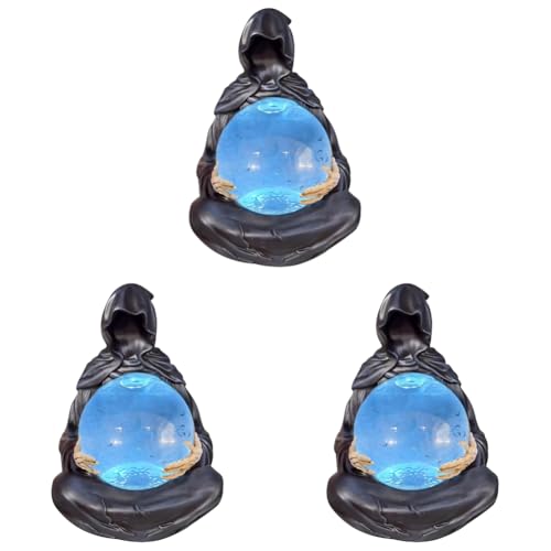 Kexpery Mystische Fischerfigur mit hellem Ball und schwimmenden Fledermäusen Gothic Decoration Halloween Regal von Kexpery