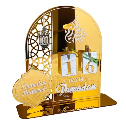 Kexpery Ramadan-Countdown-Kalender, Eid Mubarak Countdown-Kalender, Acryl, Ramadan-Adventskalender for Heimdekoration (BT268) von Kexpery