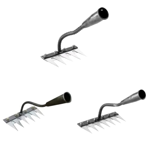 Kexpery Robustes Jäten -Rechen mit einem komfortablen Multifunktions -Gartenwerkzeug zum Jäten und Mähen von Kexpery