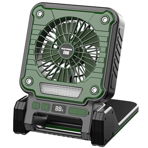 Kexpery Solarcamping -Lüfter mit wiederaufladbarem multifunktionalem LED -Licht for Outdoor und Innenräume von Kexpery