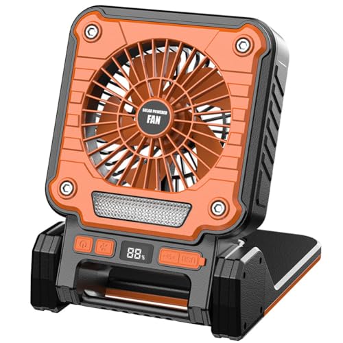 Kexpery Solarcamping -Lüfter mit wiederaufladbarem multifunktionalem LED -Licht for Outdoor und Innenräume von Kexpery