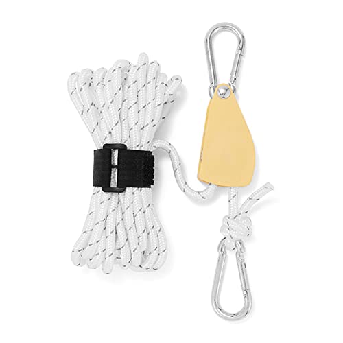 Kexpery Verstellbarer Seilstopper aus reflektierendem Nylon, mit fester Schnalle mit Windseilspanner für den Außenbereich (weiß) von Kexpery