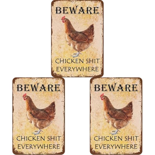 Kexpery Vintage Metallblech Blech 2D Huhn Poster Wanddekorationsbar 20x30 cm Retro -Gemälde von Kexpery