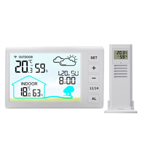 Kexpery WLAN -Wetterstation mit 4,3 -Zoll -LCD -Bildschirm -Thermometer Hygrometeruhr Alarm for den Home Desktop von Kexpery