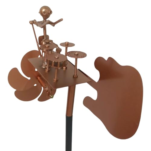 Metal Drummer Windmill Skulptur Dekoration Garten Wind Art Figur Percussionist für Garten Balkon Terrasse Metal Drummer Windmill Skulptur Dekoration Garten Wind Art Figur Percussionist für Garten Balkon Terrasse von Kexpery