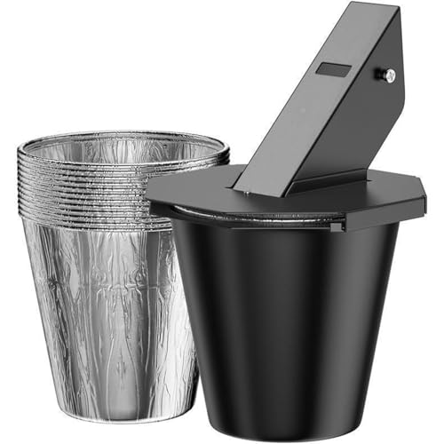 Metalleimer Bodet mit 12 hitzebeständigen Aluminiumfolienbeschichtungen zum Sammeln von Fett – ideal zum Kochen beim Camping im Freien von Kexpery