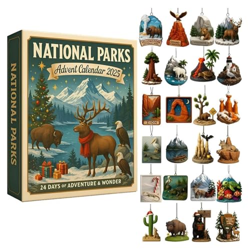National Parks Advent Kalender 2025 mit 24 Weihnachtskalender aus dem Nationalpark Schatz von Kexpery