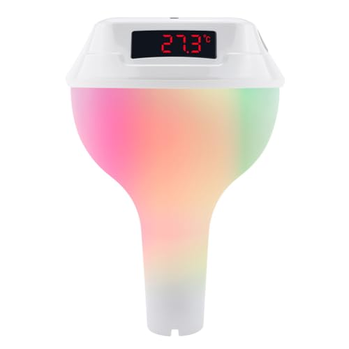 Schwimmendes Solar-Poolthermometer mit RGB-Licht und Temperaturmonitor für Spa u von Kexpery
