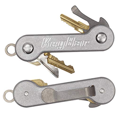 KeyBar The Key organizer that work like a multi tool. Der Schlüssel Ordner der wie ein Multitool funktioniert, ca 9 cm Länge, Aluminium mit Pocket Clip, Schwarz von KeyBar