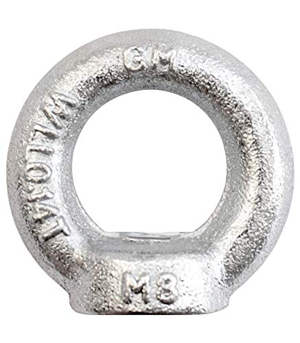 2 Ringmutter Ringmuttern Ösenmutter Augmutter Transportöse Kranösen Verzinkt (2, M8) von KeyMet GmbH