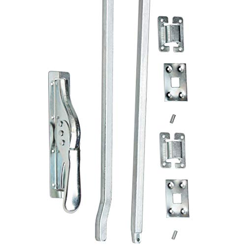 1 Set Tortreibriegel Torverschluss Türtreibriegel Stangen 2140 mm Silber Verz. von KeyMet