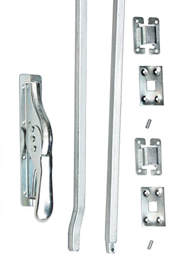 1 Set Tortreibriegel Torverschluss Türtreibriegel Stangen 2540/14 mm Siber Verz. von KeyMet