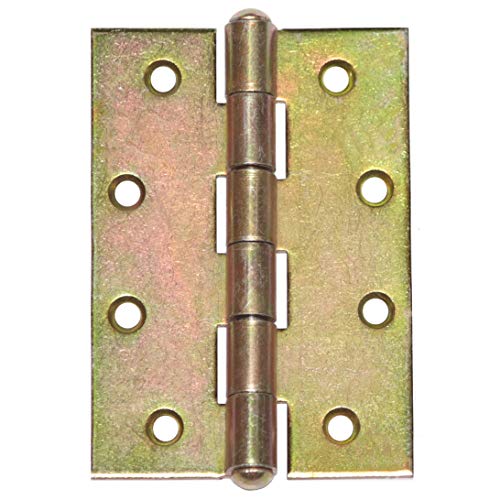 10 Scharniere Schmale Türscharniere Türband 100 x 70 x 2,5 mm Gelb Verzinkt. von KeyMet