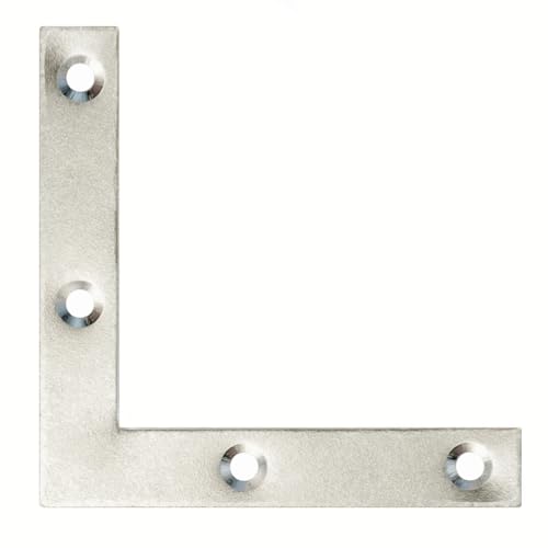 10 Möbelwinkel 50 x 50 x10 x 1,5 Flachwinkel Eckwinkel Silber Verzinkt von KeyMet