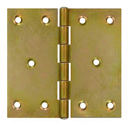 20 Scharniere Türscharniere Kantige Türband 100 x 100 x 2mm Gelb Verzinkt. von KeyMet