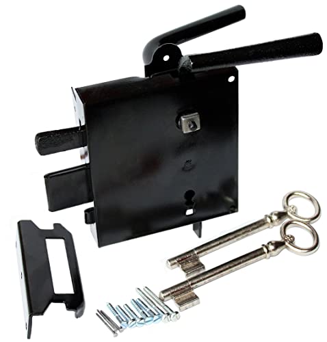 Aufschraubschloss Kastenschloss Stumpfdrückerschloss Knebeldrückerschloss (2, Rechts) Schwarz von KeyMet