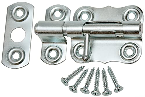 Bolzenriegel Türriegel Schlossriegel Möbelriegel Schubriegel 50 mm Silber Verzinkt von KeyMet