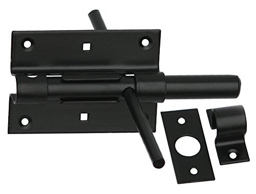 Bolzenriegel Türriegel Torriegel Schlossriegel 100/16 beidseitig Schwarz Pulverbeschichtung von KeyMet