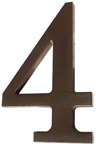 Hausnummer "4" aus Kunststoff Dunkel Braun Höhe 175mm von KeyMet